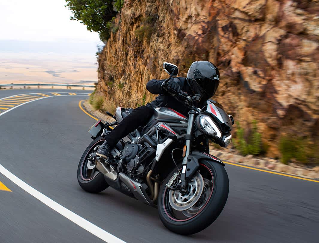 A rider on the Street Triple RS 